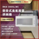 【免費申請補助】【詢問85折】林內 Rinnai RKD-380SL(W) 懸掛式臭氧殺菌烘碗機 RKD380SL(W) RKD-380SLW RKD380SLW RKD-380SL RKD380SL