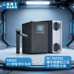 【可申請補助-下單享折價】BRITA GR600 RO直輸純水機 搭配 AQUATEK沛宸 BC TAP 2SC揮手感應式三溫冰冷熱飲水機