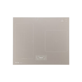 Induction cooktop with two heating zones and touch controls