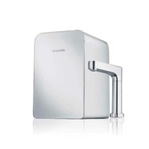 Sakura water purifier with a chrome faucet on a white background, countertop-friendly design
