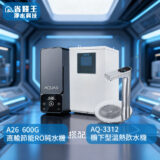RO water purifier, a white water heater, and a sleek chrome faucet shown in a blue, futuristic lab setting.