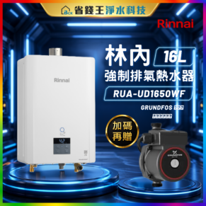 【免費申請補助】林內 RUAUD1650WF UFB 屋內型 16L 強制排氣熱水器RUA-UD1650WF+BRITA On Tap 濾菌龍頭式濾水器